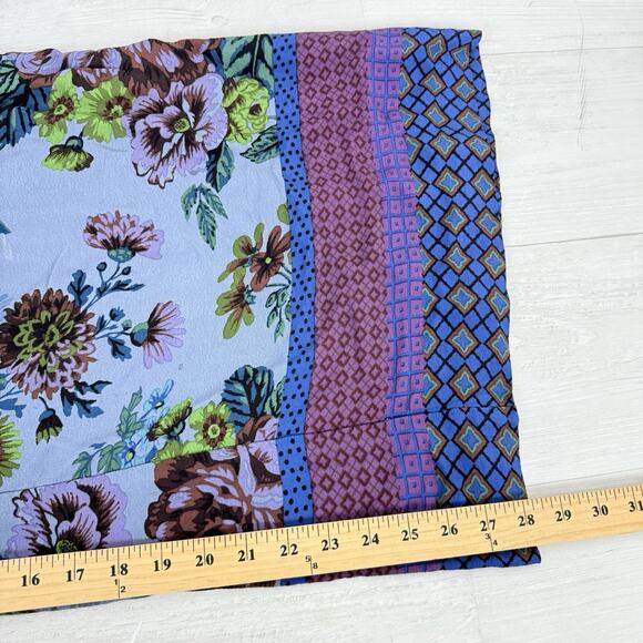 Anthropologie Purple and Blue Floral Wide Leg Pants - Picture 14 of 16